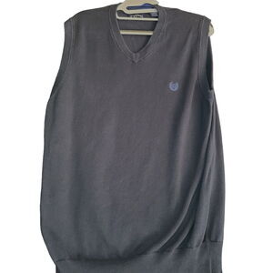 Chaps Mens Vest Blue Size Medium 100% Cotton Sleeveless Pullover Logo On Front